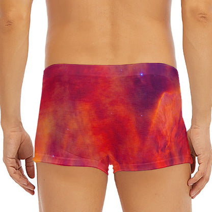 Abstract Nebula Cloud Galaxy Space Print Men's Short Boxer Briefs