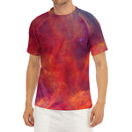 Abstract Nebula Cloud Galaxy Space Print Men's Short Sleeve Rash Guard