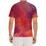 Abstract Nebula Cloud Galaxy Space Print Men's Short Sleeve Rash Guard