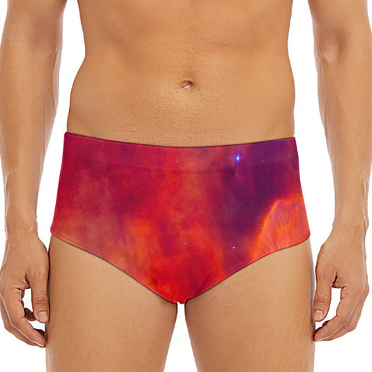 Abstract Nebula Cloud Galaxy Space Print Men's Triangle Swim Briefs
