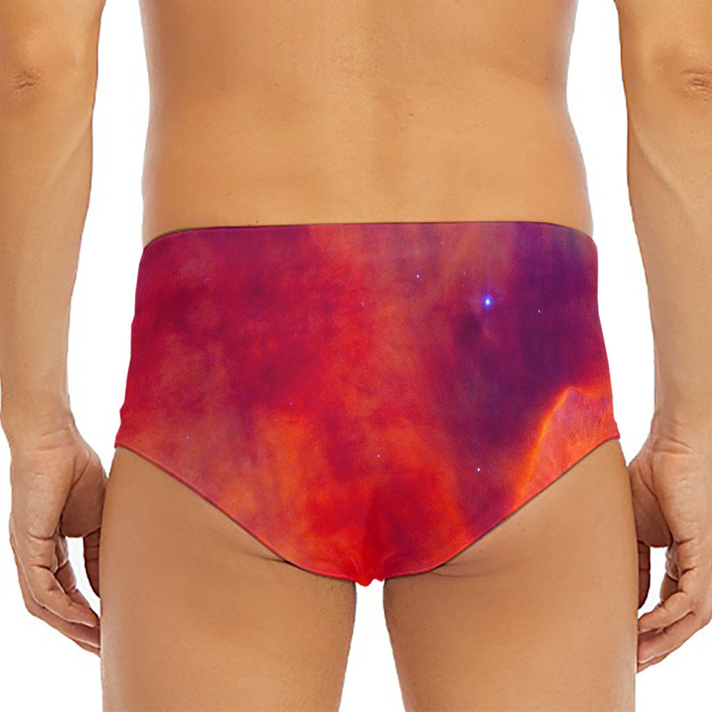 Abstract Nebula Cloud Galaxy Space Print Men's Triangle Swim Briefs