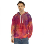 Abstract Nebula Cloud Galaxy Space Print Men's Velvet Pullover Hoodie