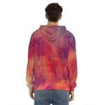 Abstract Nebula Cloud Galaxy Space Print Men's Velvet Pullover Hoodie