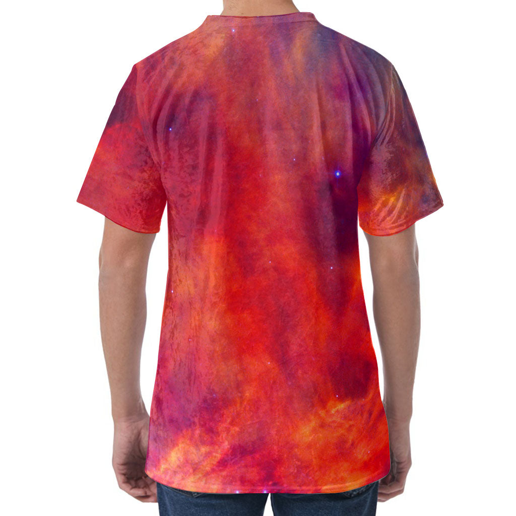 Abstract Nebula Cloud Galaxy Space Print Men's Velvet T-Shirt