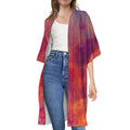 Abstract Nebula Cloud Galaxy Space Print Open Front Beach Cover Up