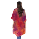 Abstract Nebula Cloud Galaxy Space Print Open Front Beach Cover Up