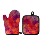 Abstract Nebula Cloud Galaxy Space Print Oven Mitt And Pot Holder Set