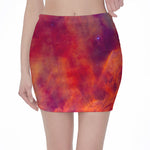 Abstract Nebula Cloud Galaxy Space Print Pencil Mini Skirt