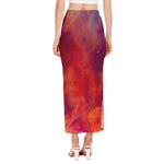 Abstract Nebula Cloud Galaxy Space Print Side Slit Maxi Skirt