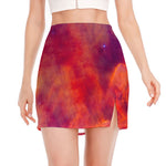 Abstract Nebula Cloud Galaxy Space Print Side Slit Mini Skirt