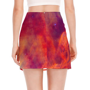 Abstract Nebula Cloud Galaxy Space Print Side Slit Mini Skirt