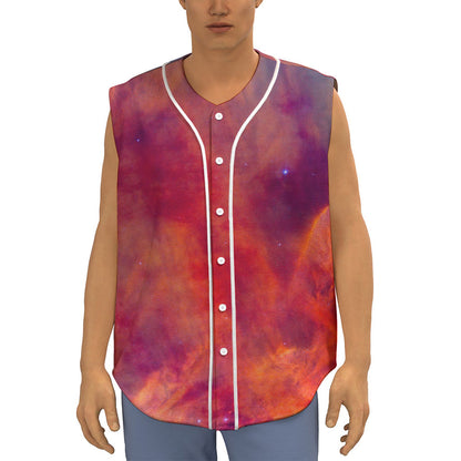 Abstract Nebula Cloud Galaxy Space Print Sleeveless Baseball Jersey
