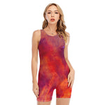 Abstract Nebula Cloud Galaxy Space Print Sleeveless One Piece Swimsuit