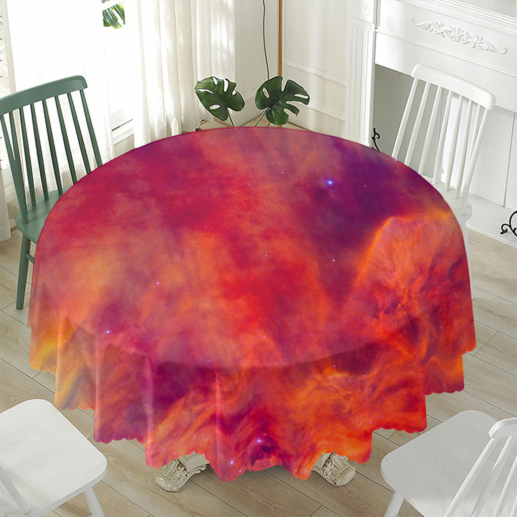 Abstract Nebula Cloud Galaxy Space Print Waterproof Round Tablecloth