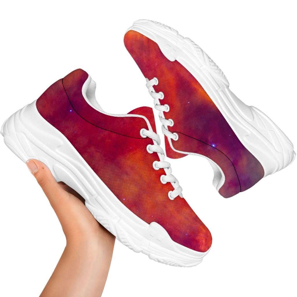 Abstract Nebula Cloud Galaxy Space Print White Chunky Shoes