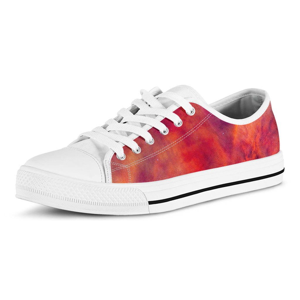 Abstract Nebula Cloud Galaxy Space Print White Low Top Sneakers