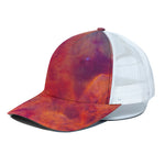 Abstract Nebula Cloud Galaxy Space Print White Mesh Trucker Cap