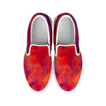 Abstract Nebula Cloud Galaxy Space Print White Slip On Sneakers
