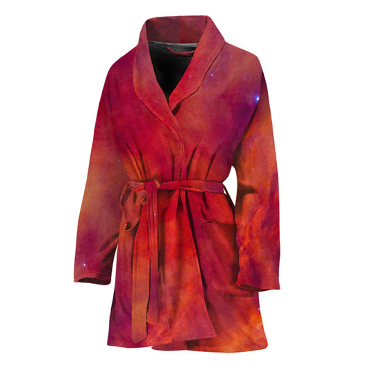 Abstract Nebula Cloud Galaxy Space Print Women's Bathrobe