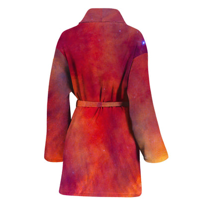 Abstract Nebula Cloud Galaxy Space Print Women's Bathrobe