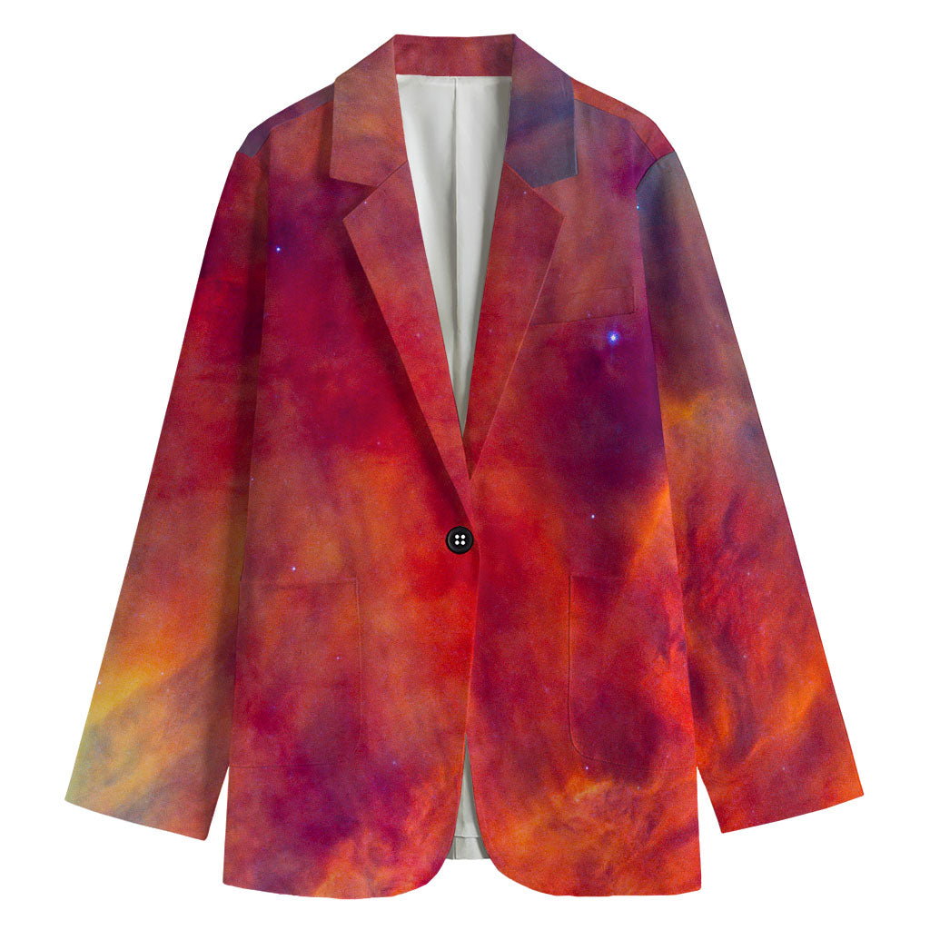 Abstract Nebula Cloud Galaxy Space Print Women's Blazer