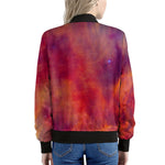 Abstract Nebula Cloud Galaxy Space Print Women's Bomber Jacket
