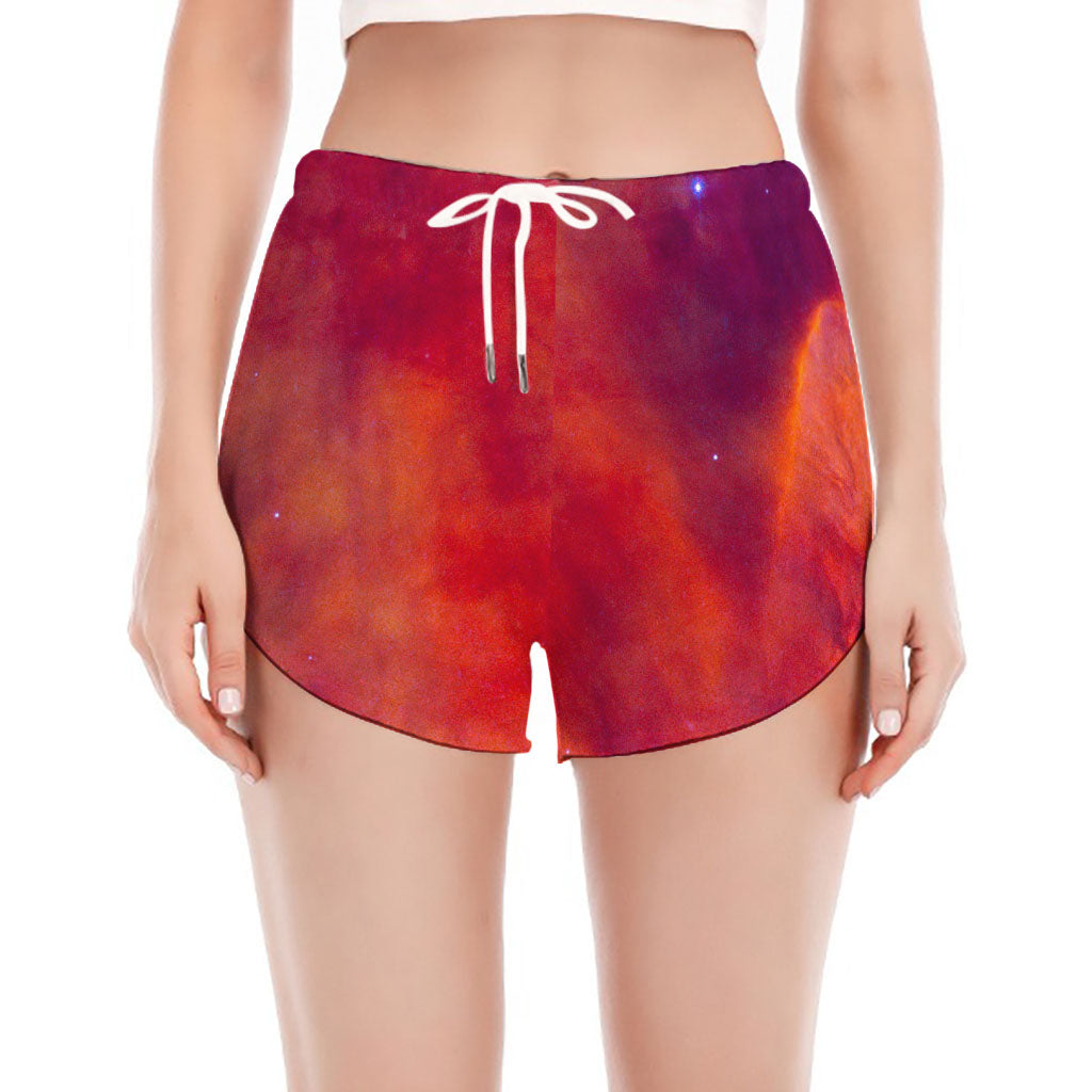 Abstract Nebula Cloud Galaxy Space Print Women's Split Running Shorts