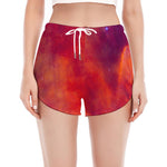 Abstract Nebula Cloud Galaxy Space Print Women's Split Running Shorts