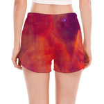 Abstract Nebula Cloud Galaxy Space Print Women's Split Running Shorts