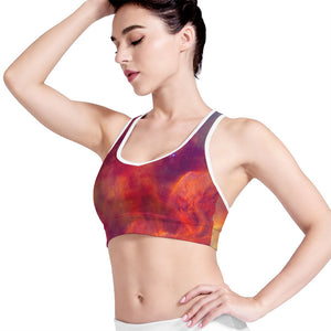 Abstract Nebula Cloud Galaxy Space Print Women's Sports Bra