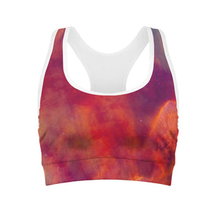 Abstract Nebula Cloud Galaxy Space Print Women's Sports Bra