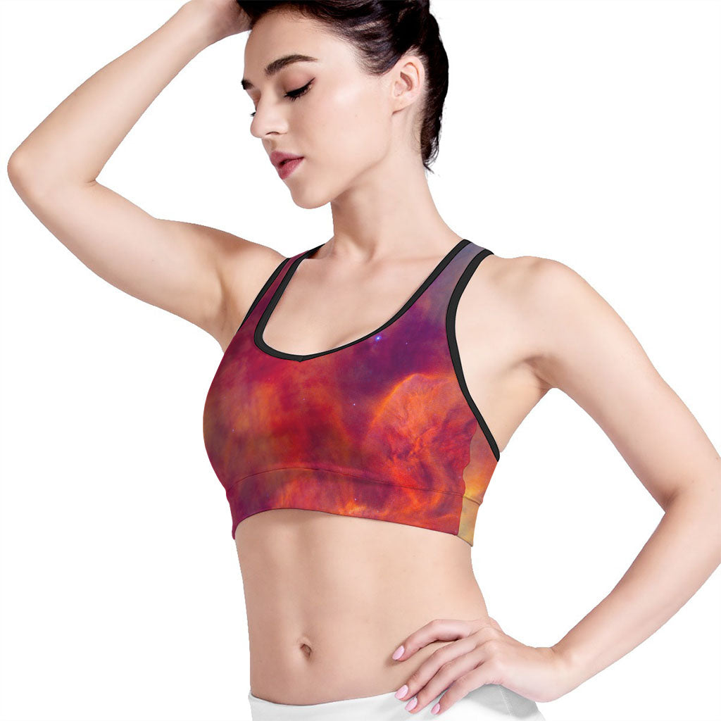 Abstract Nebula Cloud Galaxy Space Print Women's Sports Bra