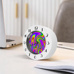 Abstract Neon Trippy Print Alarm Clock