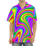 Abstract Neon Trippy Print Aloha Shirt