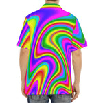 Abstract Neon Trippy Print Aloha Shirt