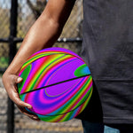 Abstract Neon Trippy Print Basketball