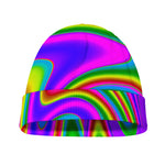 Abstract Neon Trippy Print Beanie