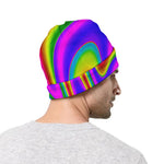 Abstract Neon Trippy Print Beanie