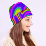 Abstract Neon Trippy Print Beanie