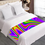 Abstract Neon Trippy Print Bed Runner
