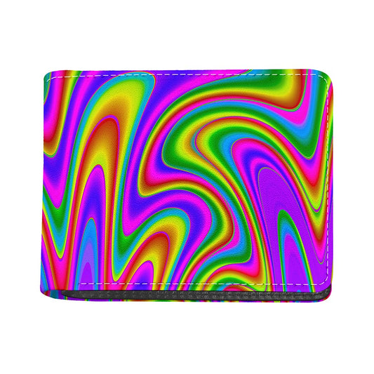 Abstract Neon Trippy Print Bifold Wallet