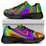 Abstract Neon Trippy Print Black Chunky Shoes