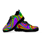 Abstract Neon Trippy Print Black Running Shoes