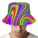 Abstract Neon Trippy Print Bucket Hat