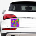 Abstract Neon Trippy Print Car Sticker