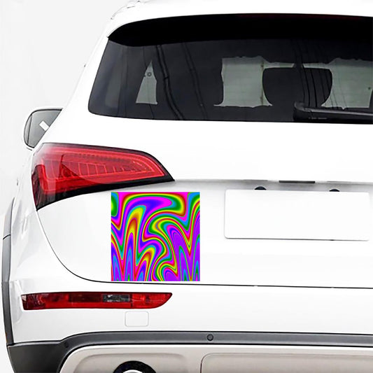 Abstract Neon Trippy Print Car Sticker