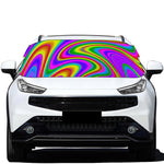 Abstract Neon Trippy Print Car Windshield Snow Cover