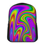 Abstract Neon Trippy Print Casual Backpack
