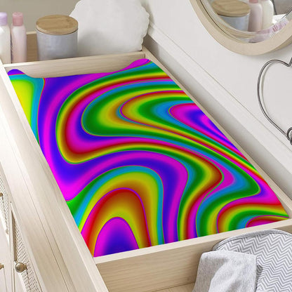 Abstract Neon Trippy Print Changing Pad Cover