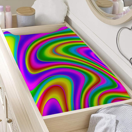 Abstract Neon Trippy Print Changing Pad Cover